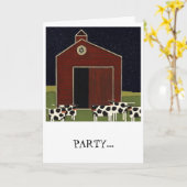 ユーモアのあるなおもしろいな牛バースデー・カード カード (黄色い花)