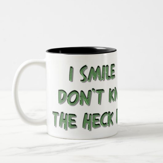 ユーモアのあるなことわざを用いるおもしろいなコーヒー・マグ ツートーンマグカップ (左)