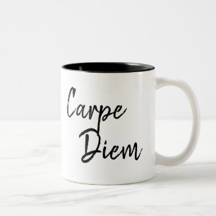 ユーモアのあるなことわざ のcarpeのdiem のコーヒー ツートーンマグカップ