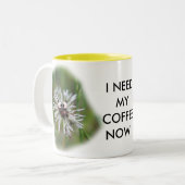 ユーモアのあるなぬれたタンポポのコーヒー・マグ- pesonalize ツートーンマグカップ (正面左)