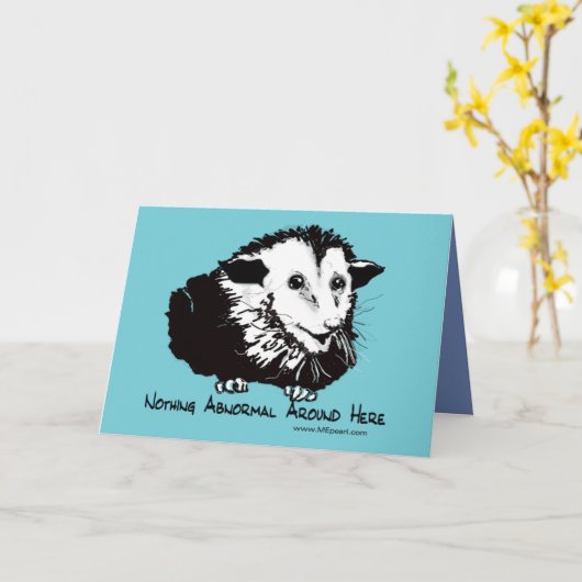 ユーモアのあるなふくろねずみの挨拶状 カード (黄色い花)