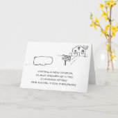 ユーモアのあるなカバ教会挨拶状 カード (黄色い花)