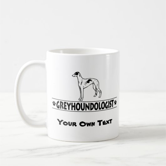 ユーモアのあるなグレイハウンド犬 コーヒーマグカップ (左)