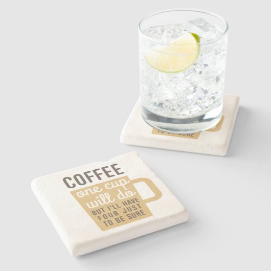 ユーモアのあるなコーヒー引用文1個のコップ ストーンコースター (横)