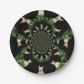 ユーモアのあるなサイケデリックなベージュチワワ ペーパープレート (正面)