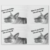 ユーモアのあるなジャーマン・シェパードのギフトの包装紙 ラッピングペーパー (フラット)