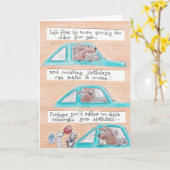 ユーモアのあるなハッピーバースデーの挨拶状 カード (黄色い花)