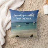 ユーモアのあるなビーチ場面引用文 クッション (ブランケット)