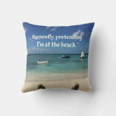 ユーモアのあるなビーチ場面引用文 クッション (裏面)