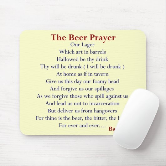 ユーモアのあるなビールTシャツ及びギフトのビール祈りの言葉! マウスパッド (マウス)