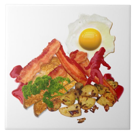 ユーモアのあるなベーコンのためのケチャップによって行くSquatchin タイル (正面)