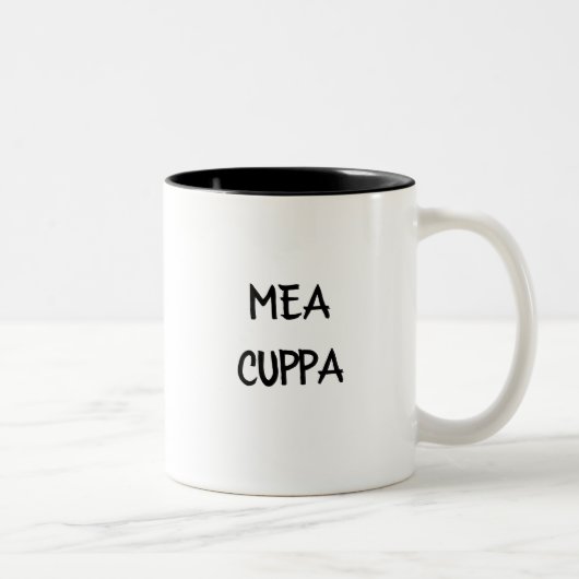 ユーモアのあるなラテン系のカトリック教徒Mea Cuppa ツートーンマグカップ (右)
