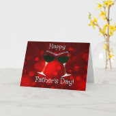 ユーモアのあるなワインの幸せな父の日カード カード (黄色い花)