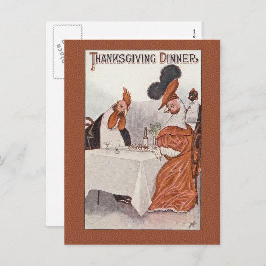 ユーモアのあるなヴィンテージの感謝祭の夕食の郵便はがきRepr シーズンポストカード (正面/裏面)