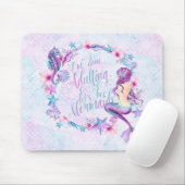 ユーモアのあるな人魚のタツノオトシゴのラベンダーのピンクの水 マウスパッド (マウス)