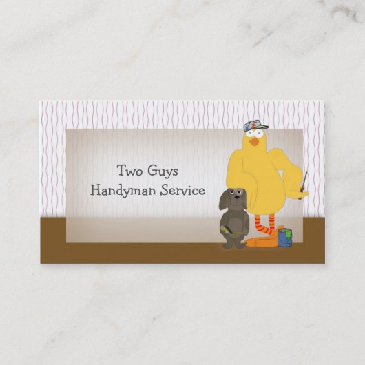 ユーモアのあるな便利屋の修理人サービスのためのテンプレート 名刺 (正面)