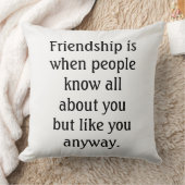 ユーモアのあるな友情の引用文 クッション (ブランケット)