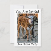 ユーモアのあるな夕食のパーティの招待状の~のおもしろいな~ 招待状 (正面)