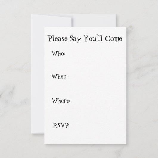 ユーモアのあるな夕食のパーティの招待状の~のおもしろいな~ 招待状 (裏面)