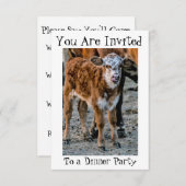 ユーモアのあるな夕食のパーティの招待状の~のおもしろいな~ 招待状 (正面/裏面)