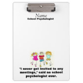 ユーモアのあるな学校の心理学者のクリップボード クリップボード (正面)