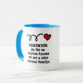 ユーモアのあるな家族の引用文のおもしろマグカップ マグカップ (正面左)