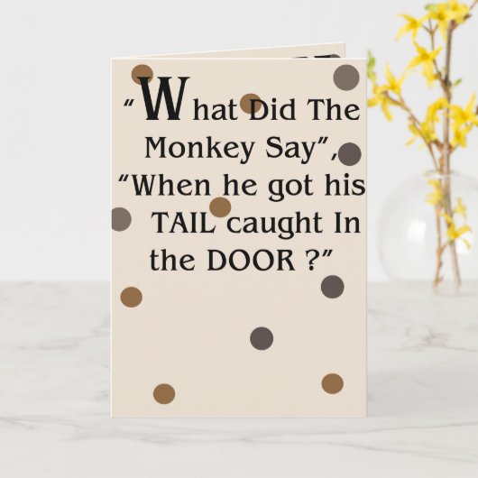 ユーモアのあるな挨拶状を"言いなさい"か猿をした何が カード (黄色い花)