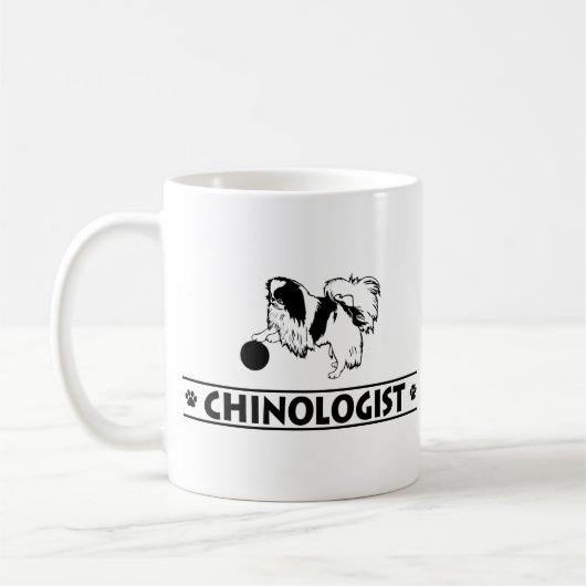 ユーモアのあるな日本語Chin コーヒーマグカップ (左)