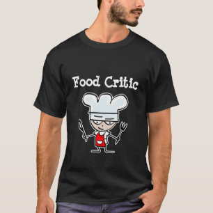 ユーモアのあるな漫画のシェフが付いている食糧評論家のTシャツ Tシャツ