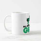 ユーモアのあるな緑 コーヒーマグカップ (左)