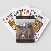 ユーモアのあるな舌のポーカーフェースを突き出ているおもしろいな牛 トランプ (裏面)