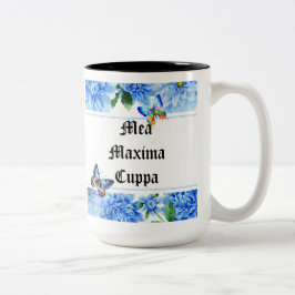 ユーモアのあるな花のカトリック教徒Mea Cuppa ツートーンマグカップ
