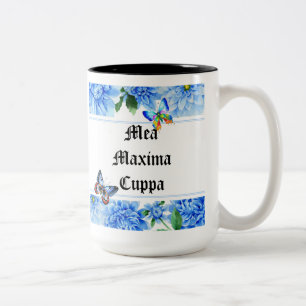 ユーモアのあるな花のカトリック教徒Mea Cuppa ツートーンマグカップ