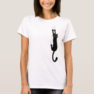 ユーモアのあるな でつるしている野生および熱狂するな黒猫 Tシャツ