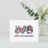 ユーモアのあるアメリカ国旗 愛国 ポストカード (スタンド正面)