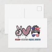 ユーモアのあるアメリカ国旗 愛国 ポストカード (正面/裏面)