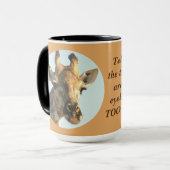 ユーモアのあるキリン・マグは、「まぶしが多すぎるか？」 マグカップ (正面左)