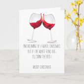 ユーモアのあるクリスマスカードワインデザイン カード (黄色い花)