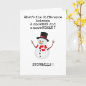 ユーモアのあるクリスマスカード雪だるまデザイン カード (黄色い花)