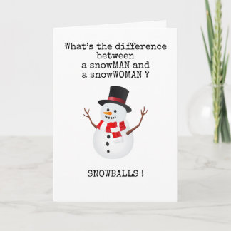 ユーモアのあるクリスマスカード雪だるまデザイン カード