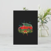 ユーモアのあるクリスマスツリーの照明 サンタ ひどい消防車 招待状 (スタンド正面)