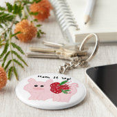 ユーモアのあるクリスマス豚 – ハム! キーホルダー (側面)