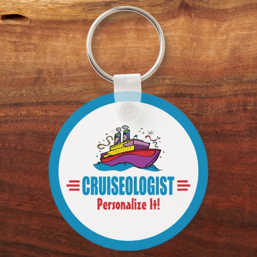 ユーモアのあるクルーズ船おもしろい巡航士旅行 キーホルダー (正面)