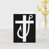 ユーモアのあるクロス キリスト教 - イエスは私を漁師にした カード (黄色い花)