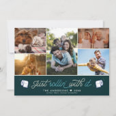 ユーモアのあるコロナ時代のトイレットペーパーの写真コラージュ シーズンカード (正面)