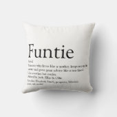 ユーモアのあるタイポグラフィー ファンティー おばさん おばちゃん 定義 クッション (裏面)