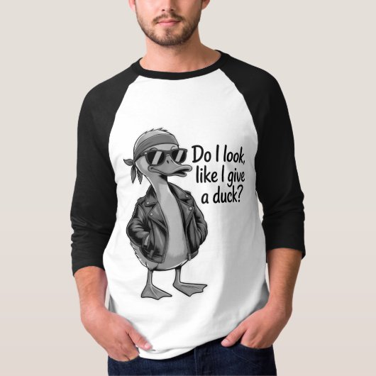 ユーモアのあるダックの態度を示す名言 Tシャツ (正面)