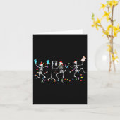 ユーモアのあるダンシングスケルトン 新生児集中治療室 救急看護師 登録看護師 カード (黄色い花)