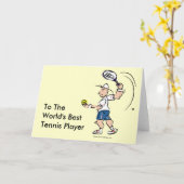 ユーモアのあるテニスカード 男性・少年向け カード (黄色い花)