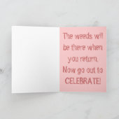 ユーモアのあるハッピーバースデー雑草 カード (内部)